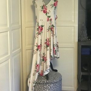 Asymmetrical Floral Dress